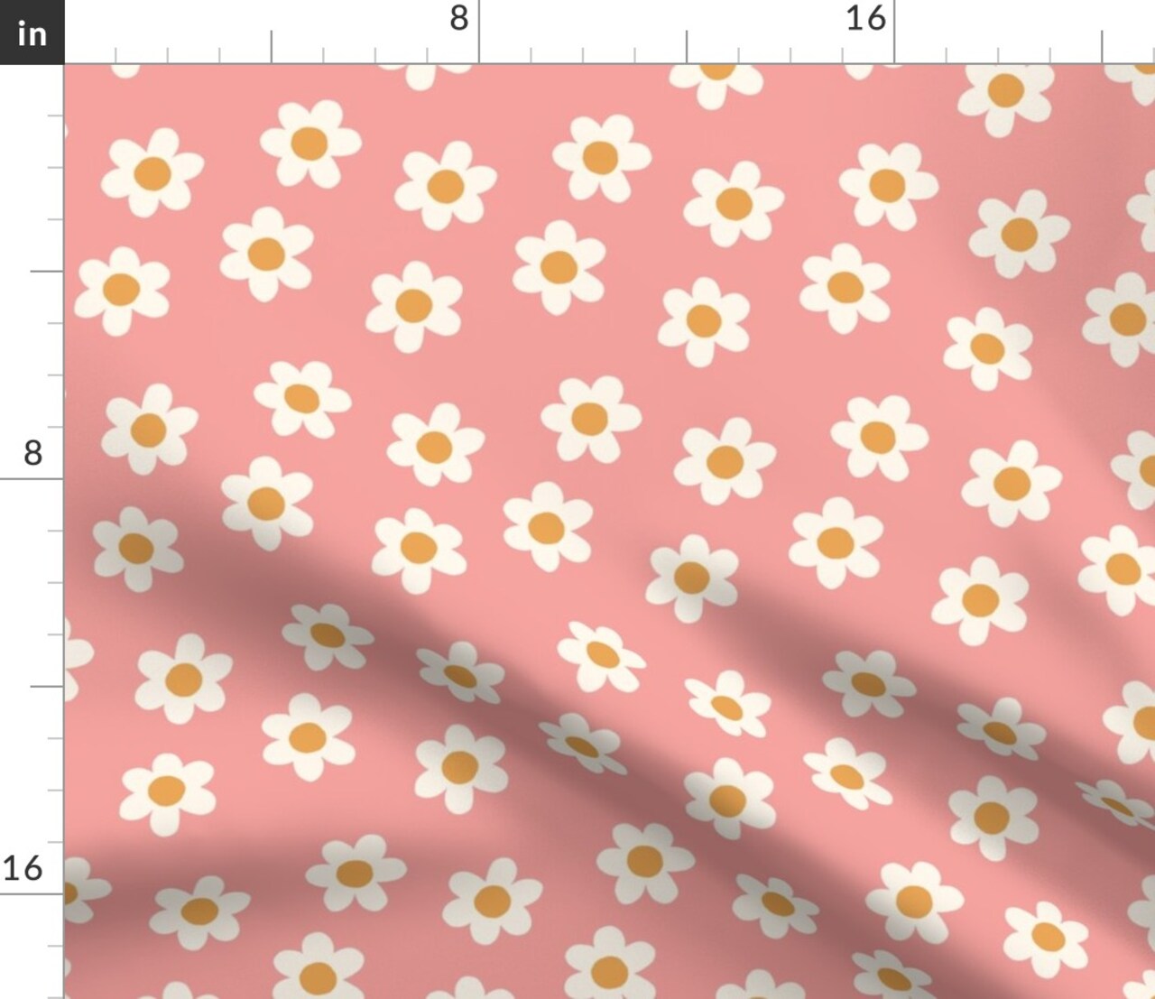 Groovy Retro Flowers 90S Daisy Boho Cute Girly Girls Room Tween Nineties Vintage Floral Retro Floral Pink Bubble Gum Custom Printed Fabric by Spoonflower Various Fabrics by the Yard or Fat Quarter